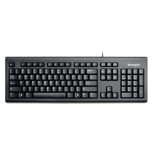 Kensington ValuKey Wired USB UK Keyboard Black 1500109