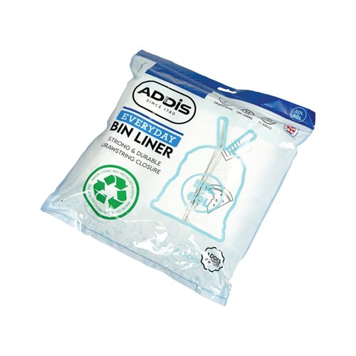 Addis Drawstring Bin Liner 50-60L 15 Liners Per Roll Pack of 3 520094