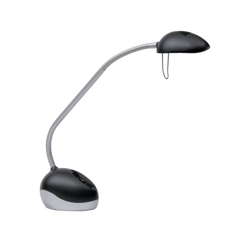 Alba Halox LED Desk Lamp 3/5.5W with UK Plug Black/Grey LEDX N UK