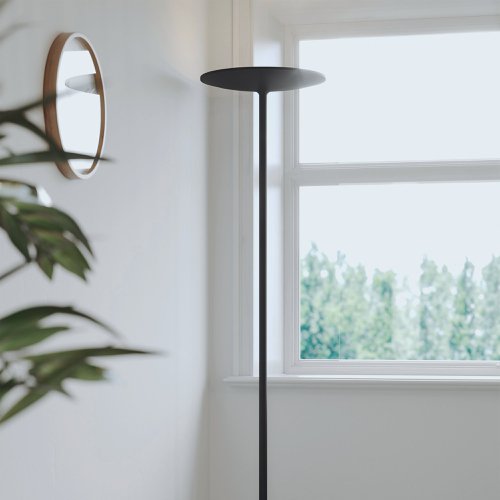 Alba Slim LED Floor Lamp Round Head 3000 Lumens 30W Black LEDSLIM N UK