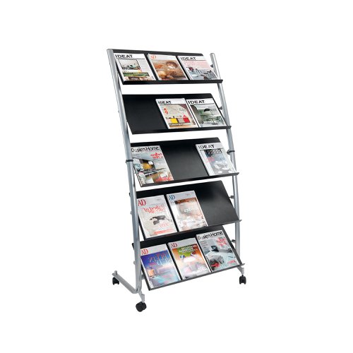 Alba 5 Shelf Mobile Literature Display Stand 3xA4 DD5GM Literature Displays ALB00930