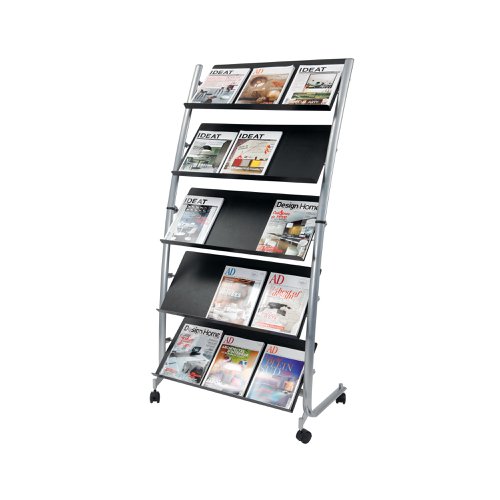 Alba 5 Shelf Mobile Literature Display Stand 3xA4 DD5GM