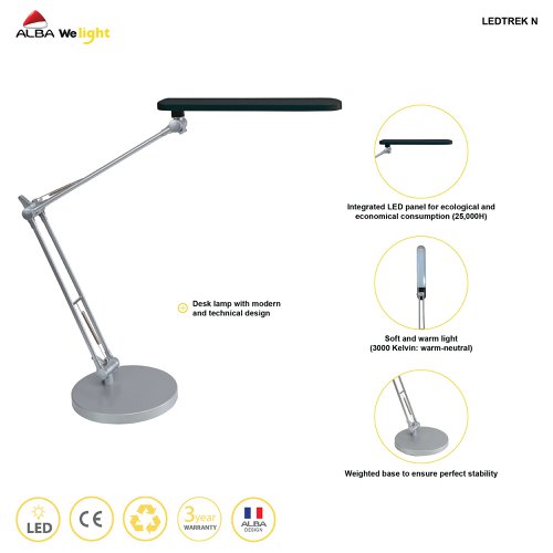 Alba Trek LED Desk Lamp Black LEDTREK N UK Desk Lamps ALB01436