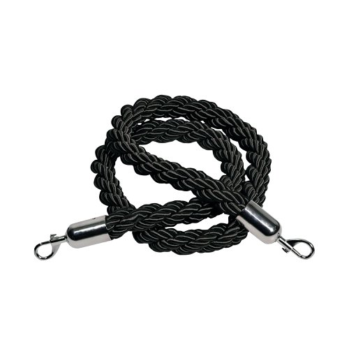 Rope 25x1500mm Black With Chrome Clips CBROPEBLACK | Stewart Superior Europe Ltd