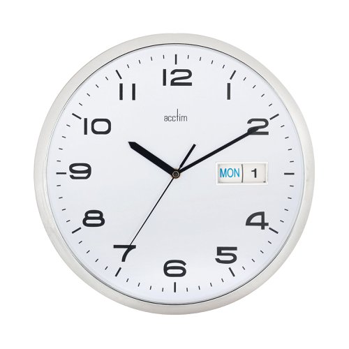 Acctim Supervisor Wall Clock 320mm Chrome/White 21027