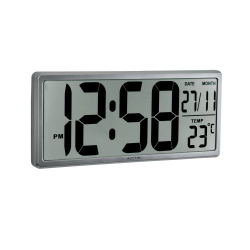 Acctim Date Keeper Jumbo LCD Wall/Desk Clock with Autoset 22357