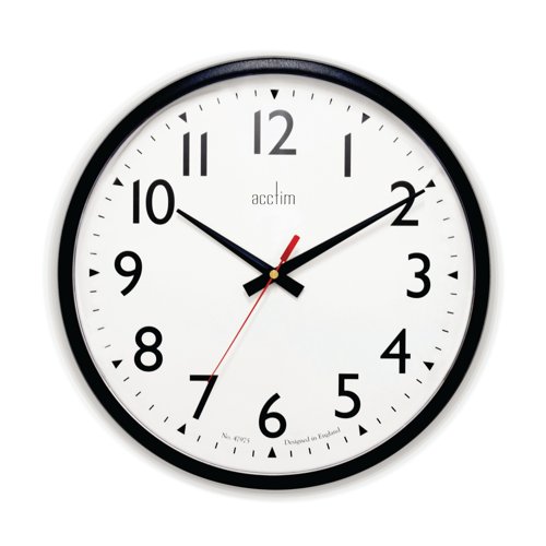 Acctim Commander Wall Clock Black 35cm 22463