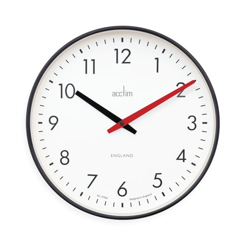 Acctim Riley Office Wall Clock Black 30cm 22573