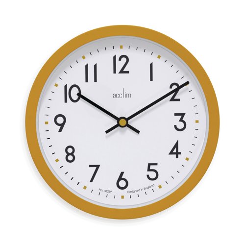 Acctim Elstow Small Office Wall Clock Yellow 20cm 22841