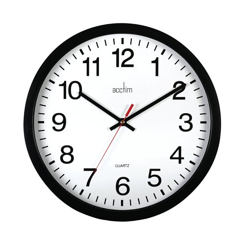 Acctim Controller Silent Sweep Wall Clock 368mm Black 93/704B