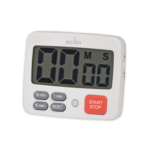 Acctim Easy LCD Timer with Digital Countdown White 55142 Kitchen Accessories ANG55142