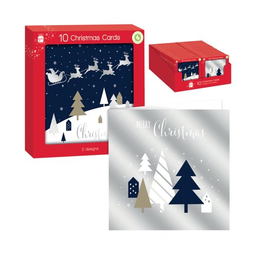 Cards 10 Square Midnight Blue CDU (Pack of 24) XAMGC830