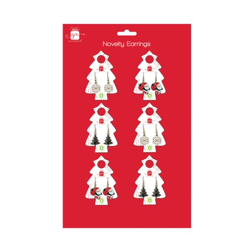 Outfit Xmas Earrings 3 Designs (Pack of 36) XAMGZ407
