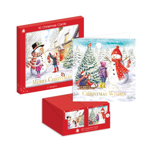 Giftmaker Square Snowman Cards x10 Pack of 24 XGIMBCC4A802
