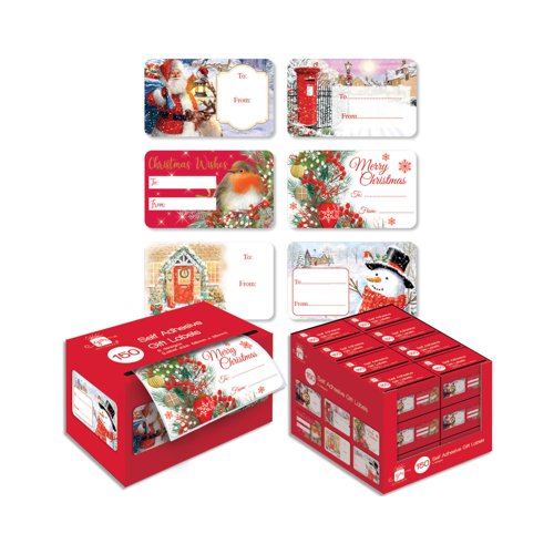 Giftmaker Christmas Sticky Tags x150 Pack of 24 XGIMTAC4A214
