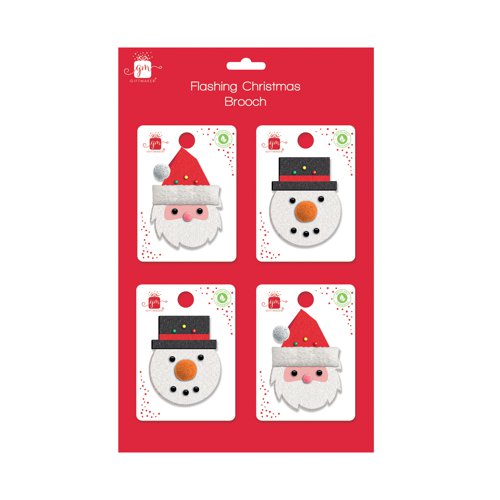 Outfit Xmas LED Brooches 2 Designs (Pack of 24) XAMGZ409