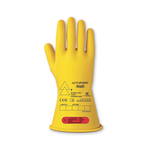 Ansell Electrical Insulating Gloves Class 0 Yellow M ANRIG011YM | Ansell