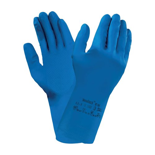 Ansell Versatouch 87-195 Latex Gloves 1Pr Blue S AN87-195S | Ansell