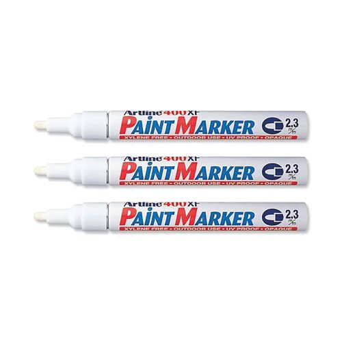 Artline 400 Bullet Tip Paint Marker Medium White (Pack of 12) A400 | Shachihata (Europe) Ltd