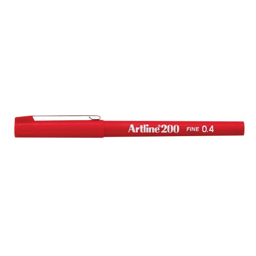 Artline 200 Fineliner Pen Fine Red (Pack of 12) A2002