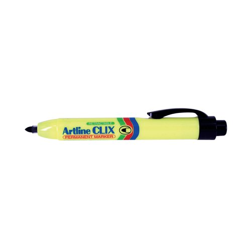 Artline Clix Retractable Permanent Marker Black (Pack of 12) EK73 BLK