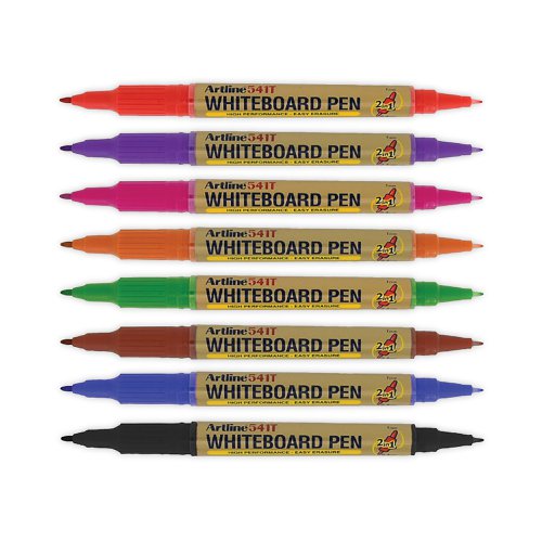 Artline 2-in-1 Whiteboard Marker Fine/Superfine Assorted (Pack of 8) EK-541T-WB