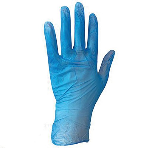Arco Blue Powder-Free Vinyl Disposable Gloves S (Pack of 100)