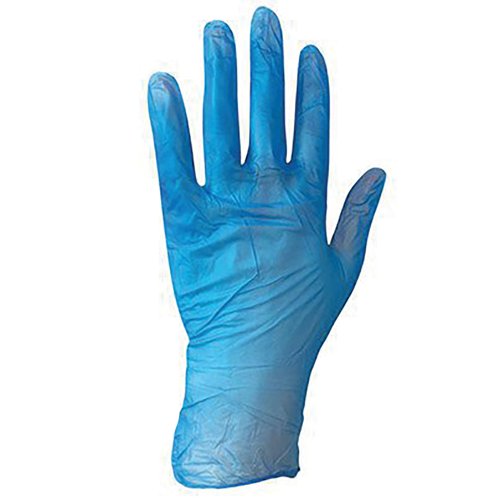 Arco Blue Powder-Free Vinyl Disposable Gloves L (Pack of 100)