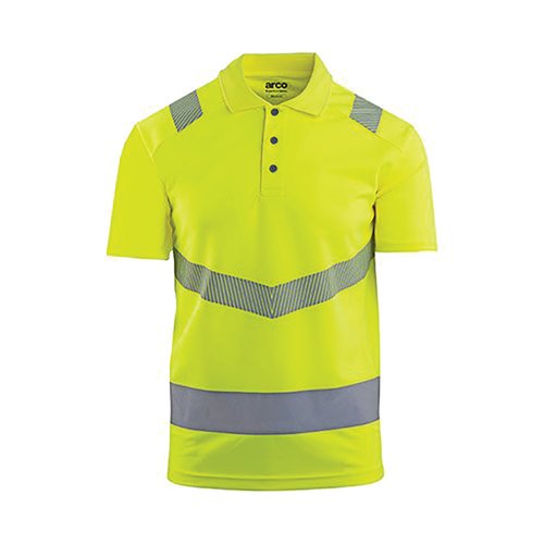 Arco Responsible Yellow Hi-Vis Polo Shirt S