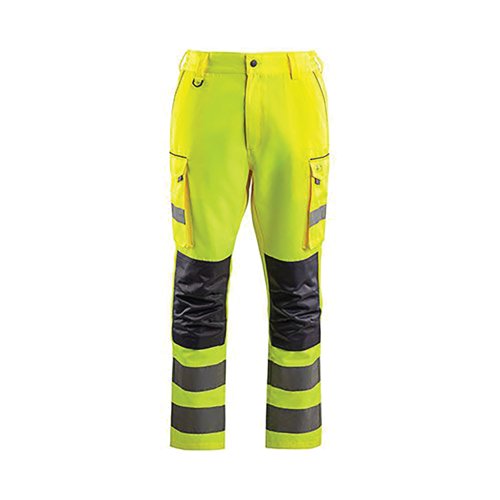 Arco Yellow Hi-Vis Cargo Trousers with Kneepad Pockets 32R