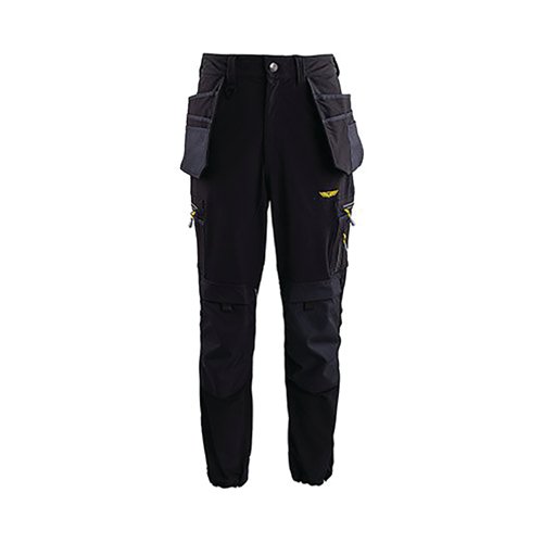 Trojan Tech Men's Black Cargo Trousers with Holster Pockets 2XL