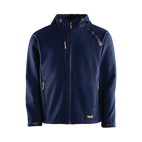 Trojan Mens Navy Hooded Softshell Jacket S