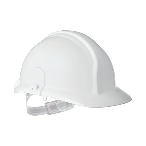 Arco Champion White Unvented Slip-Ratchet Safety Helmet