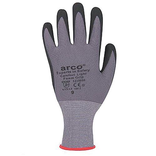 Arco Comfort Light Foam Grip Nitrile-Coated Work Gloves 9