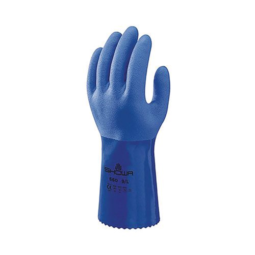 Showa 660 Blue PVC Chemical-Resistant Gloves 1 Pair 8