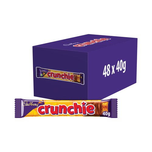 Cadbury Crunchie Milk Chocolate/Honeycomb Bar 40g (Pack of 48) 100140