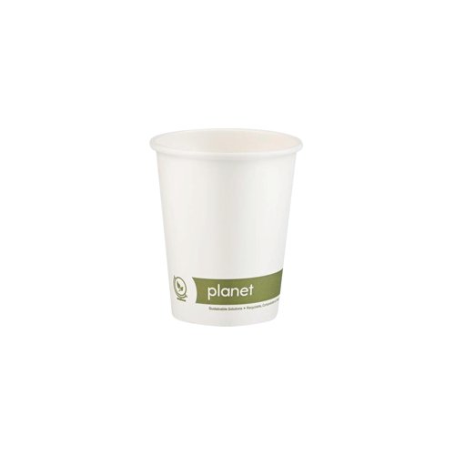 Planet 8oz Single Wall Plastic-Free Cups (Pack of 50) PFHCSW08