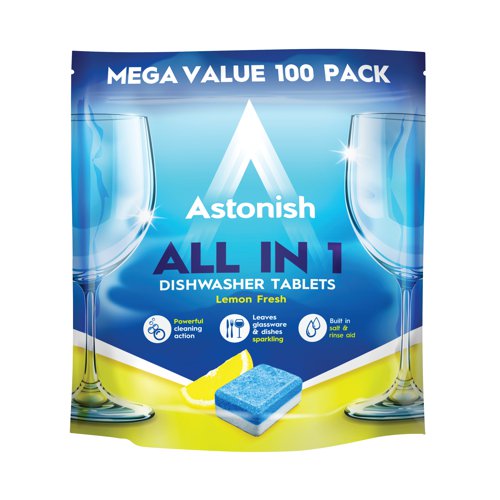 Astonish All in 1 Dishwasher Tablets Blue (Pack of 100) AST21073 AST21073