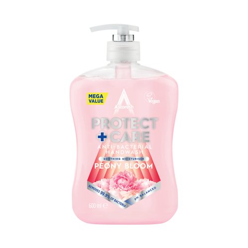 Astonish Anti Bac Handwash 600ml Peony Pink (Pack of 12) AST21246 | The London Oil Refining Company