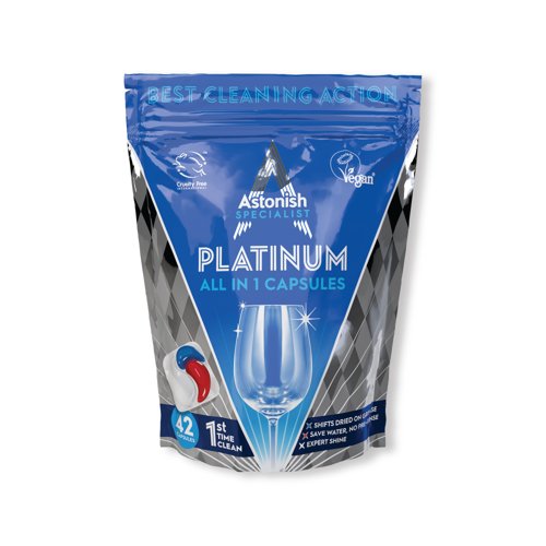 Astonish Specialist Platinum All In 1 Dish Wash Capsules x 42 (Pack of 8) C2320