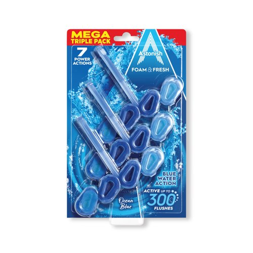 Astonish Foam and Fresh Ocean Toilet Blocks x3 (Pack of 9) C2120