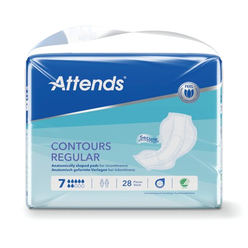 Attends Contours Sanitary Pads Size 7 Regular (Pack of 28) 201275
