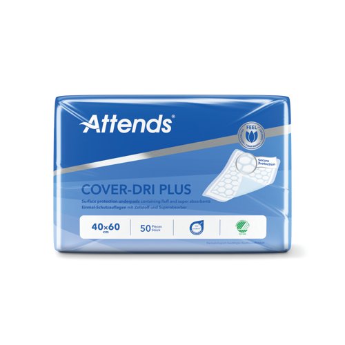 Attends Cover-Dri Bed Pad 400x600mm Plus x6 Pack of 50 36683