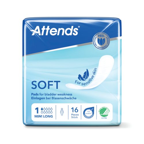 Attends Soft Sanitary Pads Long Size 1 Mini (Pack of 16) 204863