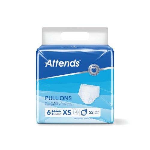 Attends Pull-Ons Incontinence Pants Size 6XS x4 Pack of 22 35954
