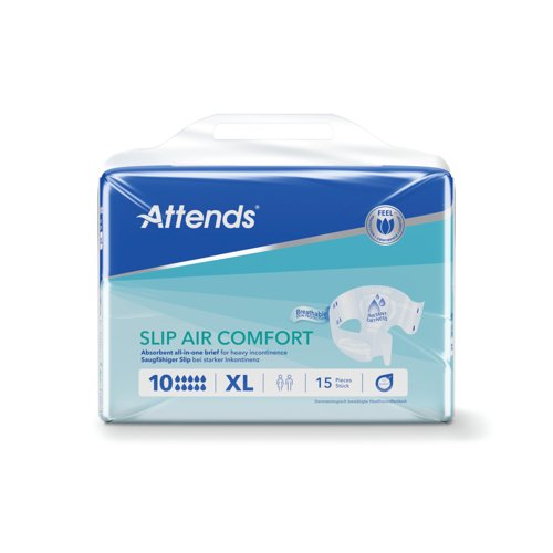 Attends Slip Air Comfort Nappies Size 10XL x4 Pack of 15 37793