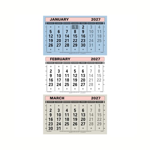 At-A-Glance 3 Monthly Calendar 2027 TML27