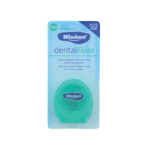 Wisdom Dental Floss Waxed Mint 100m (Pack of 12) TOWIS043