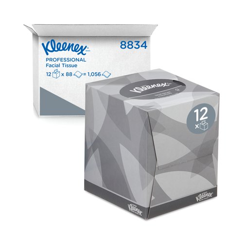 Kleenex Facial Tissues Cube 90 Sheets (Pack of 12) 8834 Facial Tissues AU00968