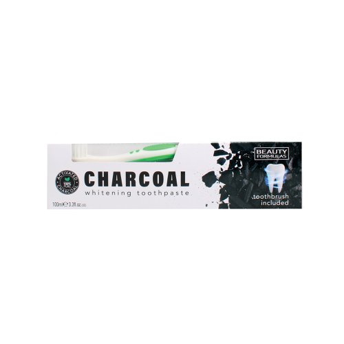 Beauty Formulas Freshbreath Charcoal Toothpaste/Tooth Brush 100ml (Pack of 12) TOBEA152